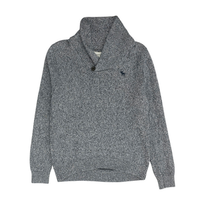 Blue Solid Pullover Sweater