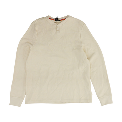 Cream Solid Henley T-Shirt