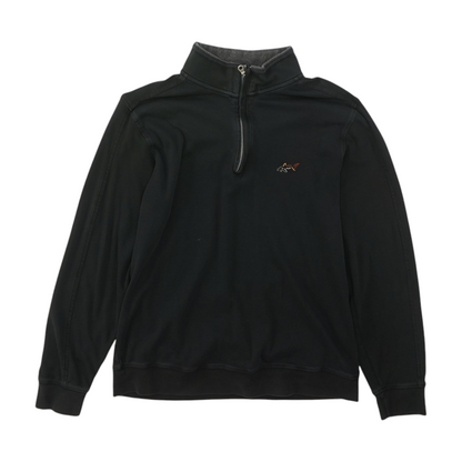 Black Solid 1/4 Zip Pullover