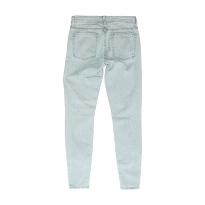 Blue Solid Low Rise Slim Leg Jeans