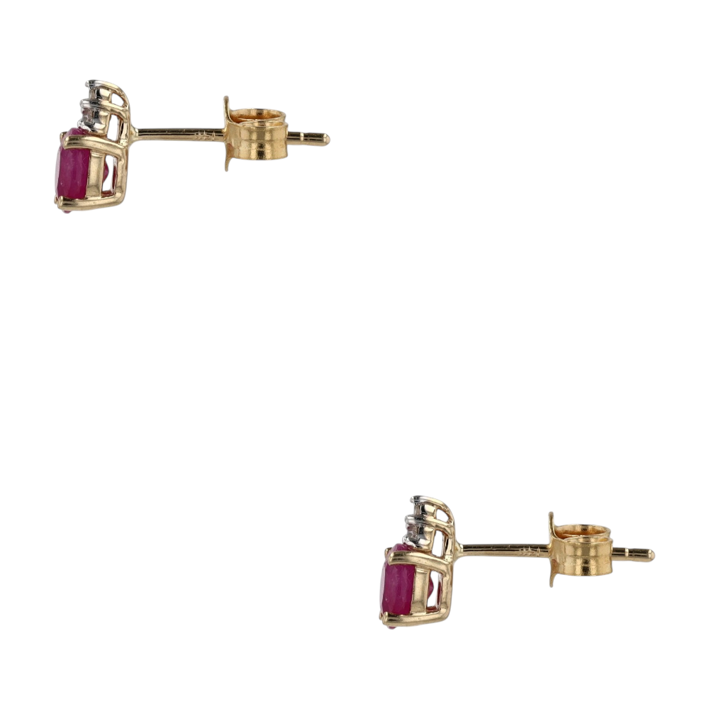 14K Yellow Gold Ruby Stud Earrings