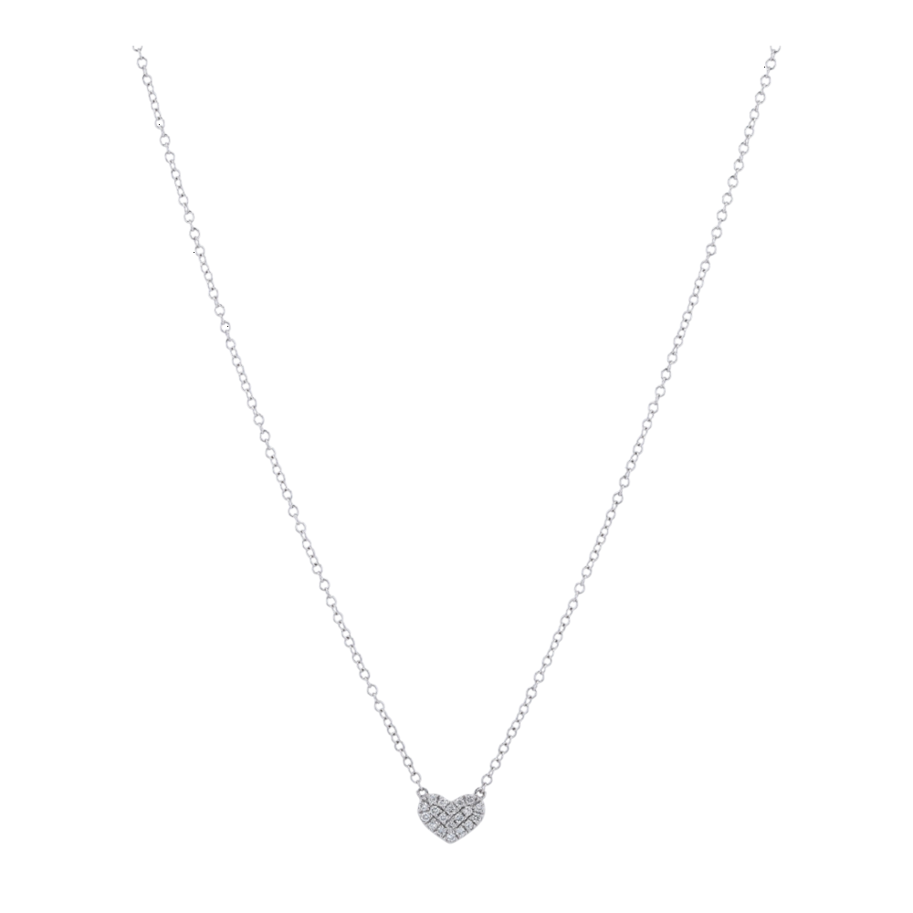 14K White Gold Diamond Pendant Necklace