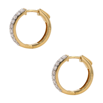 1 ctw Sterling Silver Lab Grown Diamond Hoop Earrings