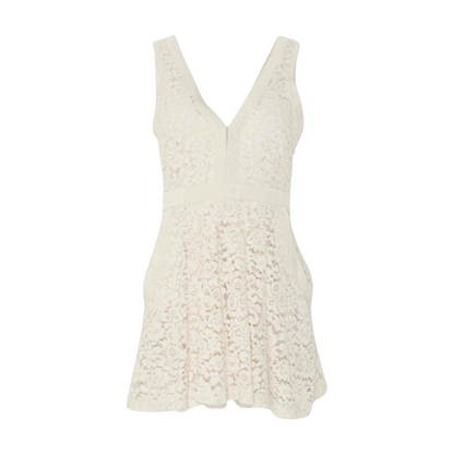 Beige Floral Mini Dress