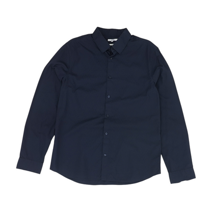 Navy Solid Long Sleeve Button Down