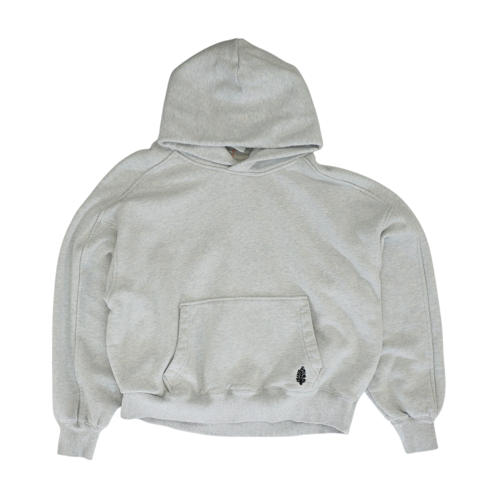 Gray Solid Hoodie Pullover