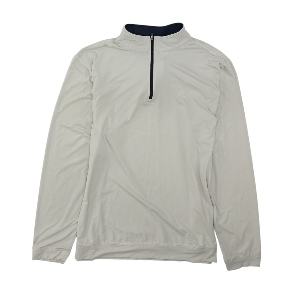 Gray Solid 1/4 Zip Pullover