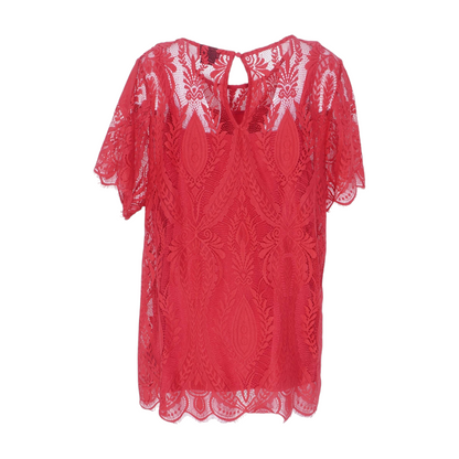 Red Plus Print Blouse