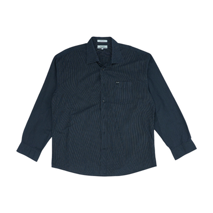 Black Solid Long Sleeve Button Down