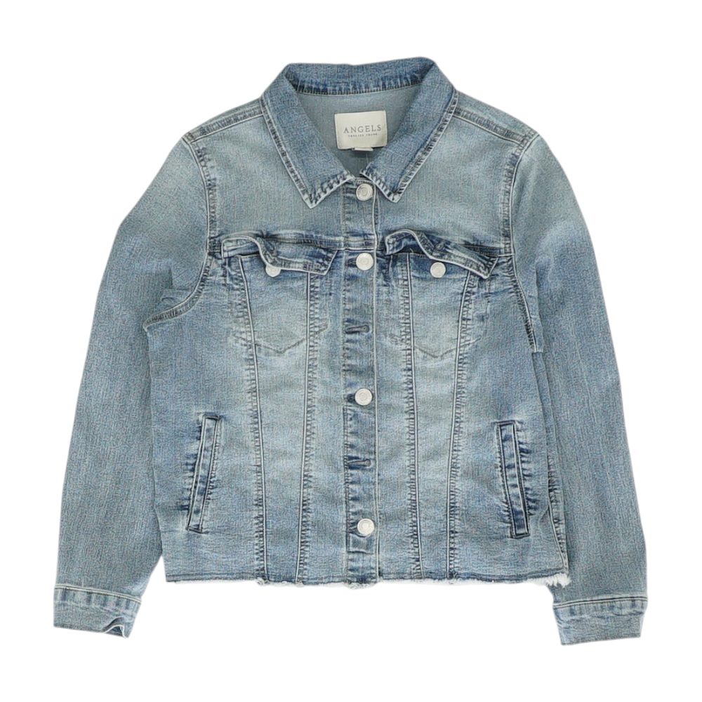Blue Solid Denim Jacket
