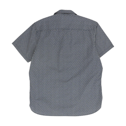 Navy Abstract Short Sleeve Button Down
