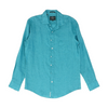 Turquoise Solid Long Sleeve Button Down