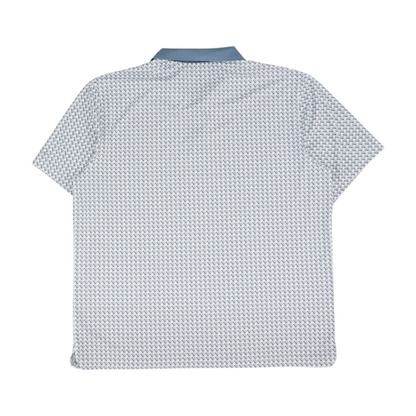 White Print Short Sleeve Polo