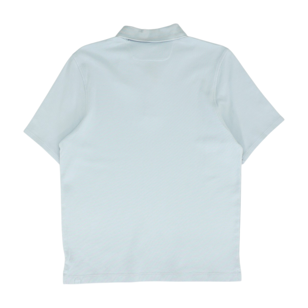 Blue Solid Short Sleeve Polo