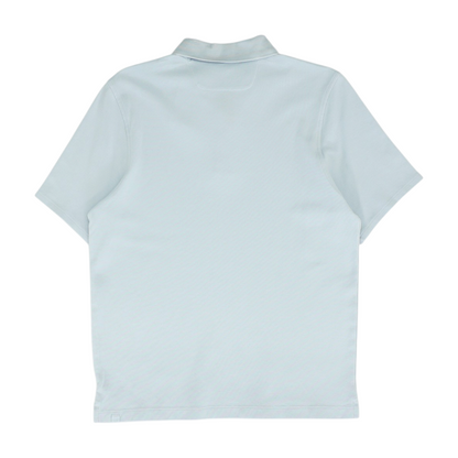Blue Solid Short Sleeve Polo