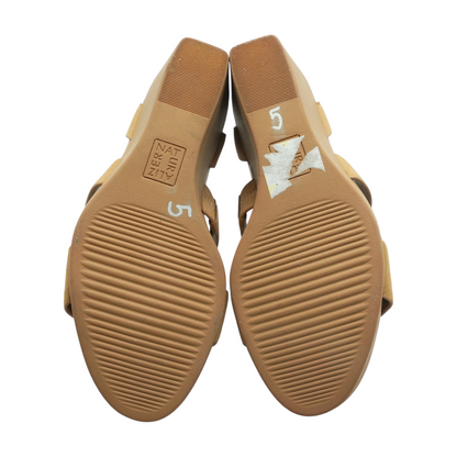 Tan Wedged Sandals