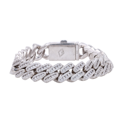 Sterling Silver Cubic Zirconia Chain Bracelet