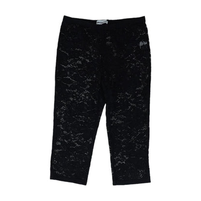 Black Floral Chino Capris