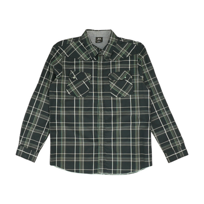 Gray Plaid Long Sleeve Button Down