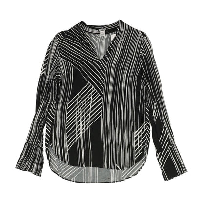 Black Striped V Neck T-Shirt
