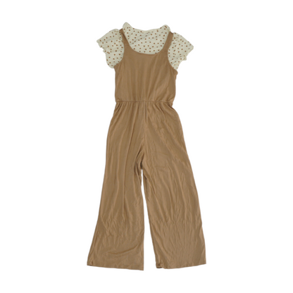Tan Hearts Short Sleeve Set