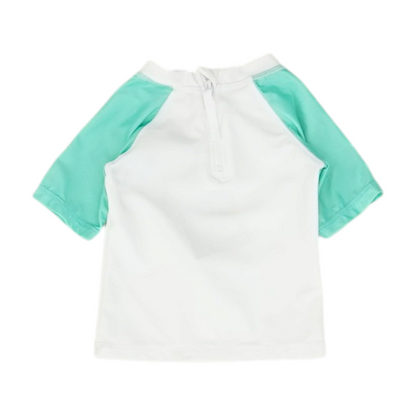 White Color Block Swim Top