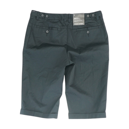 Black Solid Chino Capris