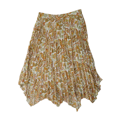Beige Paisley Midi Skirt