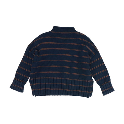 Navy Striped Pullover Sweater