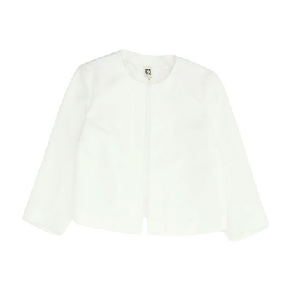 White Solid Blazer