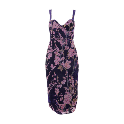 Navy Floral Midi Dress
