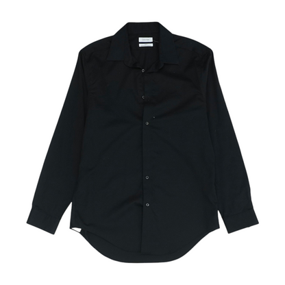 Black Solid Long Sleeve Button Down