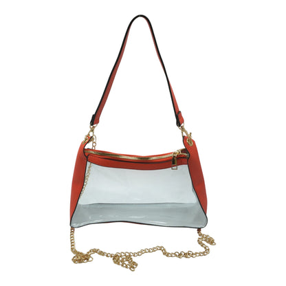 Orange Transparent Stadium Handbag