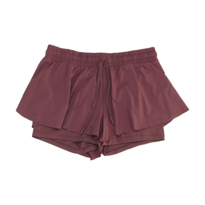 Red Solid Active Shorts