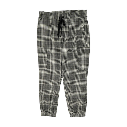 Black Houndstooth Tapered Pants