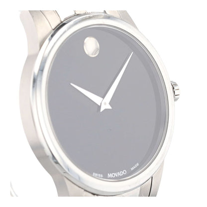 Silver-Tone Stainless Steel Museum Classic Watch W/ Black Dial