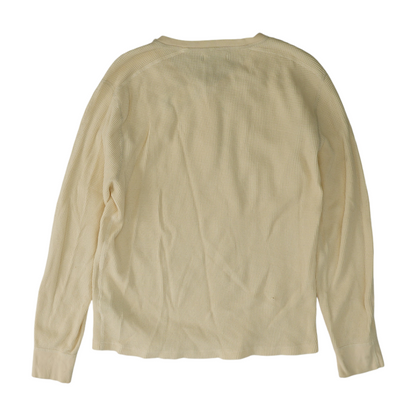 Beige Solid Henley T-Shirt
