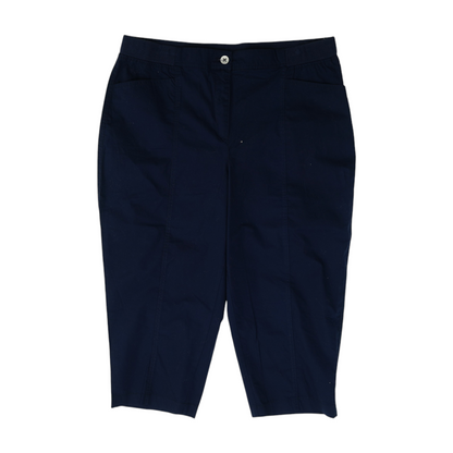 Navy Solid Capris