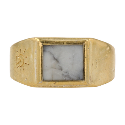 Sterling Silver Howlite Fashion Ring