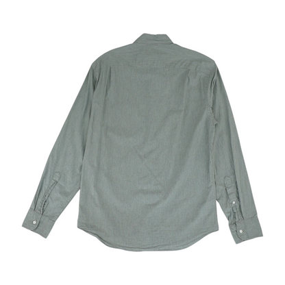 Gray Solid Long Sleeve Button Down