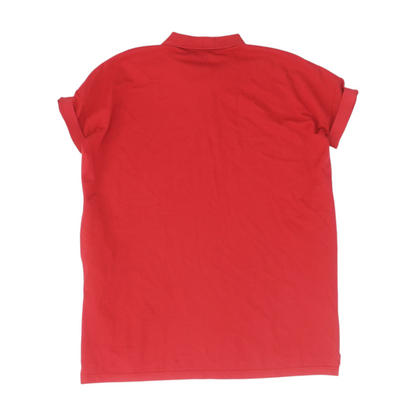 Red Solid Short Sleeve Polo