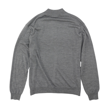 Gray Solid 1/4 Zip Sweater