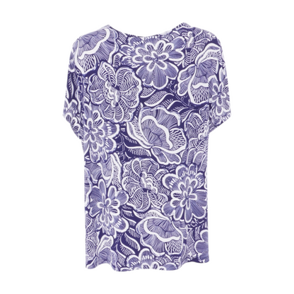 Navy Plus Floral Blouse