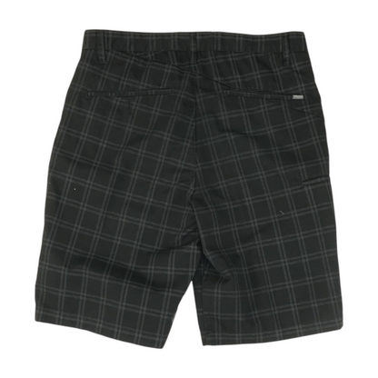 Black Plaid Chino Shorts
