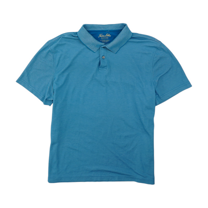Blue Solid Short Sleeve Polo