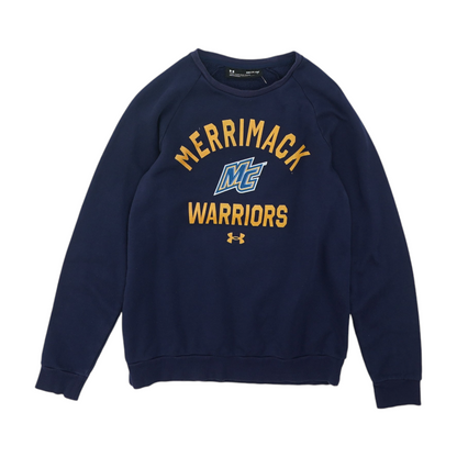 Navy Merrimack College Warriors Solid Sweatshirt Pullover