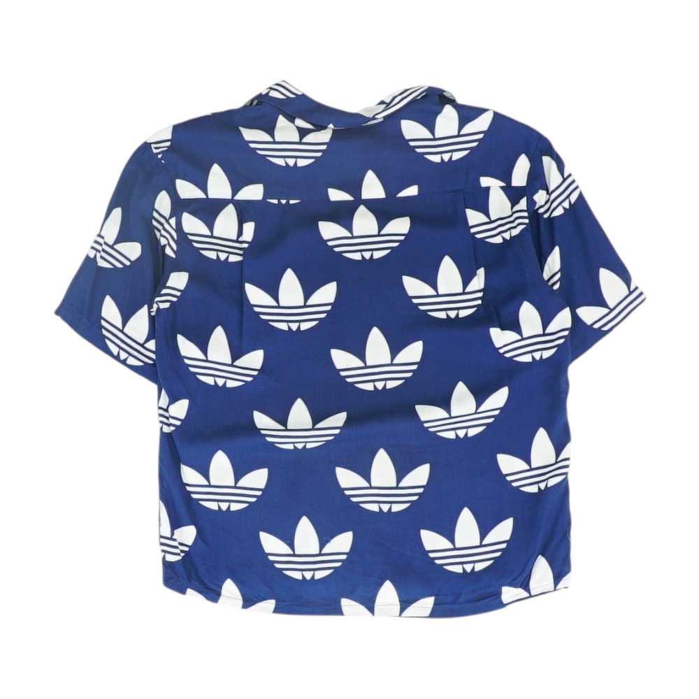 Navy Print Short Sleeve Button Down