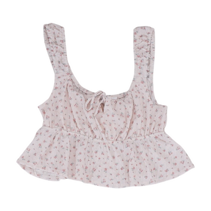 Pink Floral Cropped Blouse