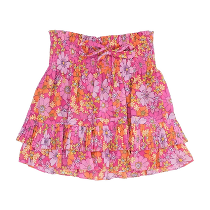 Pink Floral Mini Skirt