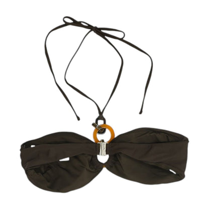 Brown Solid Swim Top